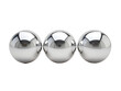 © Asier - Three reflective metallic spheres on white background, polished and shiny.