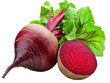 © Asier - Red beets with green leaves on a white background. PNG transparent.
