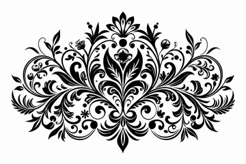 graphic with a black elegant plant ornament