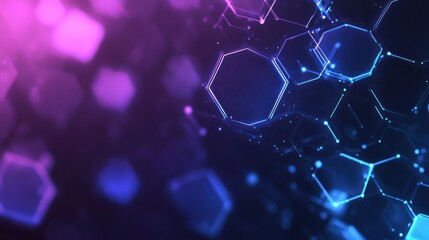 Poster - Abstract Hexagon Pattern with Glowing Lights