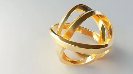 Fototapete - Abstract geometric ring, 3d rendering.