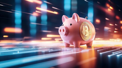 Bitcoin Piggy Bank Savings Future Digital Currency