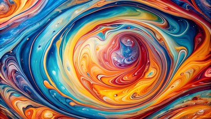 Canvas Print - A symphony of color and movement, this abstract marble swirl background bursts with vibrant hues, creating a dynamic a  generative AI