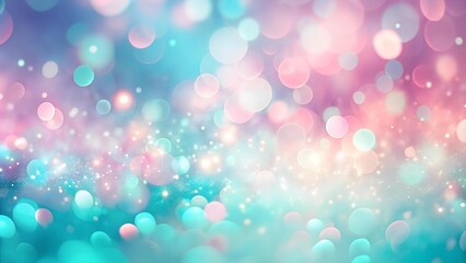 Poster - Dreamy Pink and Turquoise Bokeh: A Symphony of Light and Color  AI generated