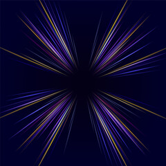 Poster - abstract light lines of movement and speed in neon color. speed dynamic background with rectangular 