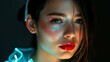 © UnusedPerspective - Primo piano ragazza con forte trucco fluo tech