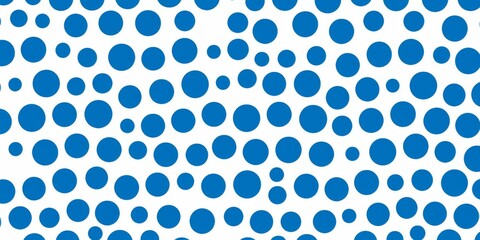 Wall Mural - Repeating minimalist halftone pattern with small blue circles arranged in a grid