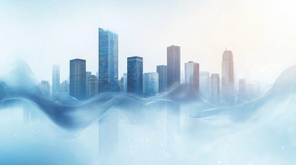 Business Background Banner Featuring Modern Office Buildings and Innovative Technology, Representing the Future of Corporate Development and Professional Growth in a Dynamic Urban Environment