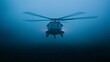 © Rise - Helicopter performing a night rescue mission searchlights illuminating the ground soldiers descending high resolution sharp focus ultra HD