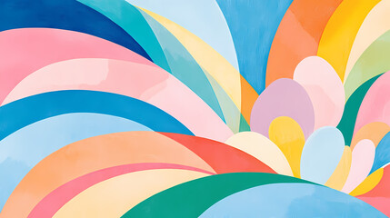 Poster - Vibrant abstract artwork featuring colorful waves and shapes, evoking sense of joy and creativity.