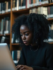 Poster - Intellectual Female in Library