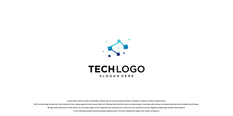 Wall Mural - Creative technology logo design . doted logo . premium vector