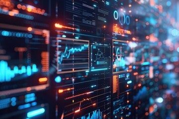 Poster - A close-up shot of a computer screen filled with data, suitable for use in presentations or educational materials