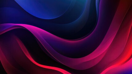 Wall Mural - Dark blue and burgundy red abstract background with violet and magenta gradients, smooth ombre wave pattern with neon glow