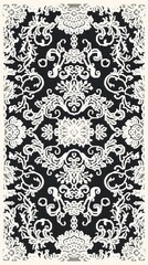 Poster - Intricate Floral Pattern in Black and White.