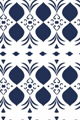 Elegant blue wallpaper with geometric shapes, offering a decorative mosaic design. The artistic pattern adds a touch of sophistication, making it ideal for stylish interiors