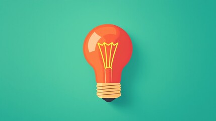 Light bulb with a globe, global impact of ideas on growth, flat design illustration