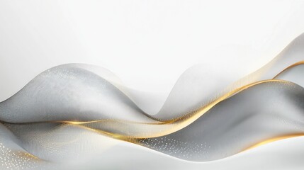 Poster - Abstract Gold and Silver Waves
