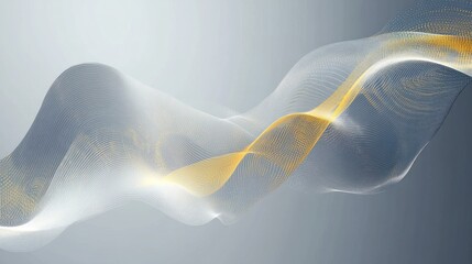 Poster - Abstract  Golden Wave Pattern