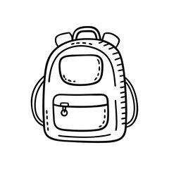 Sticker - Backpack doodle hand-drawn vector icon