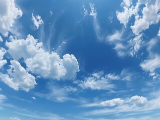 Wall Mural - Blue sky panorama with some white clouds