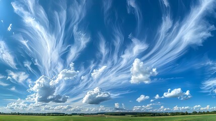 Wall Mural - Blue sky panorama with some white clouds