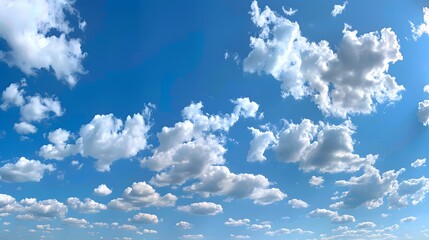 Wall Mural - Blue sky panorama with some white clouds