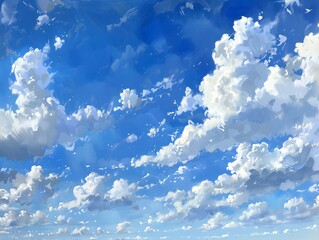 Wall Mural - Blue sky panorama with some white clouds