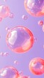 © LeoArtes - Red Soap Bubbles on Purple Background, Abstract Image, Texture, Pattern, Wallpaper, Cover and Screen of Smartphone, Cell Phone, Computer, Laptop, 9:16 and 16:9 Format