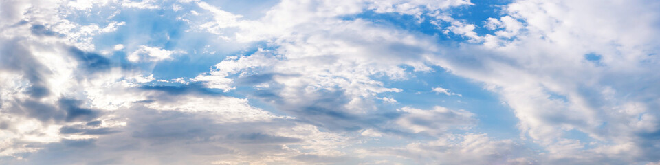 Wall Mural - Panorama sky with cloud on a sunny day. Beautiful cirrus cloud..