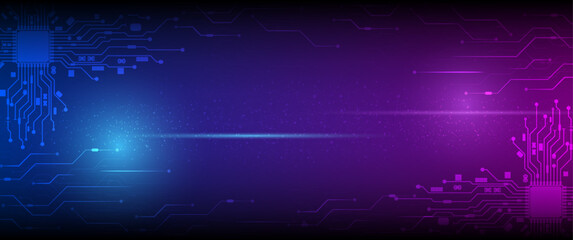 Aufkleber - Abstract technology speed concept. Technology chip processor background circuit board blue technology background vector.	
