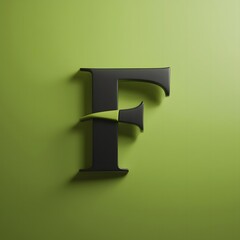 3D letter 'F' with a matte finish in solid color background Generated by Ai