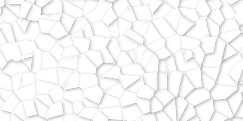 Wall Mural - white stains broken glass background texture. geometric pattern with 3d shapes vector Illustration. white broken wall paper in decoration. low poly crystal mosaic background.	
