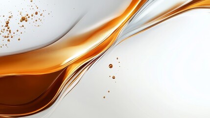 Poster - An abstract background featuring a swirling liquid in shades of brown and white, creating a dynamic and modern design. The flowing lines and subtle bubbles suggest movement and energy. This image evok