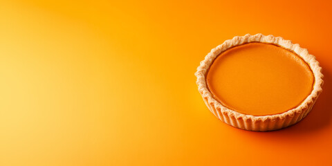 Sticker - Delicious autumnal pumpkin pie in baking process, isolated on a gradient background 