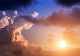 Wall Mural - storm clouds with a sunlight