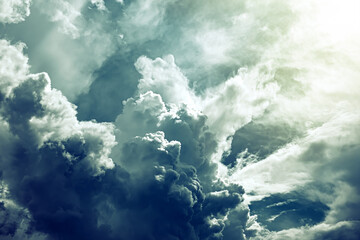 Wall Mural - storm clouds with a sunlight
