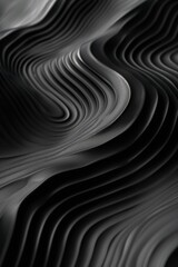 Poster - A close-up shot of wavy black and white lines, great for abstract designs or textures