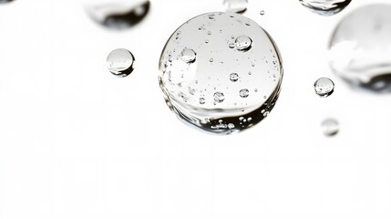 Wall Mural - cg floating water droplets: cg-rendered water droplets suspended in mid-air, perfectly round and tra