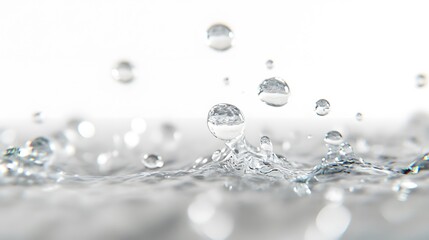 Wall Mural - cg floating water droplets: cg-rendered water droplets suspended in mid-air, perfectly round and tra