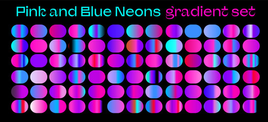 Poster - Acid chrome gradient swatches in holographic vibrant colors for art and design.