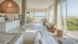 © ALIS ST - Elegant beach house in Europe with a sunlit copy floor, surrounded by dunes and a sparkling sea view.