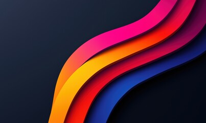Aufkleber - a colorful line drawing of a rainbow on a dark background. the colors are bright and vibrant, creati