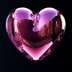 Wall Mural - Pink Glass Heart.