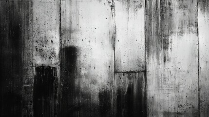 Wall Mural -   Monochromatic picture of dirty wall and adjacent black-and-white structure