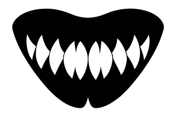 teeth silhouette vector isolated on white background
