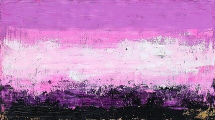 Wall Mural -   A Pink & Purple Sky with White Cloud on Black-Purple Background