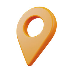 Wall Mural - map pointer with yellow pin 3d render icon isolated on transparent background cutout