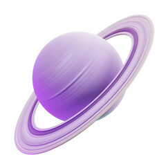Wall Mural - purple ring planet 3d render icon isolated on transparent background cutout