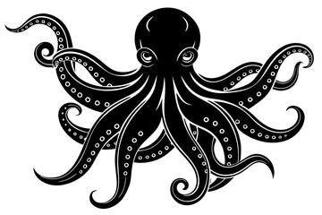 Poster - octopus silhouette, octopus icon vector illustration